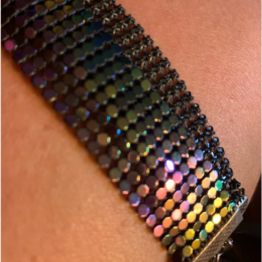 Metallic Ombré Purple Iridescent Mesh Chainlink Choker